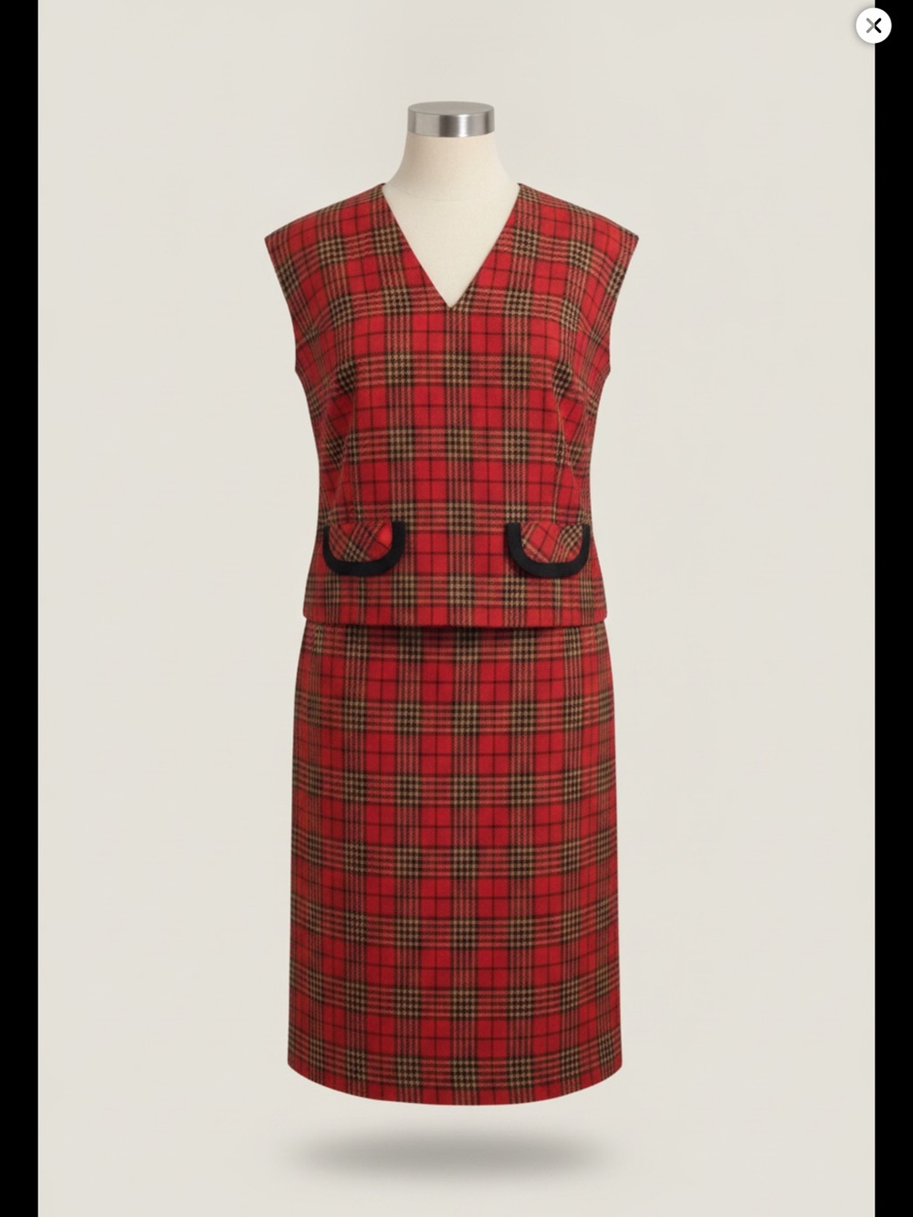 Phil Rose of Ca Skirt Set Vintage 3 Piece 1950's Plaid